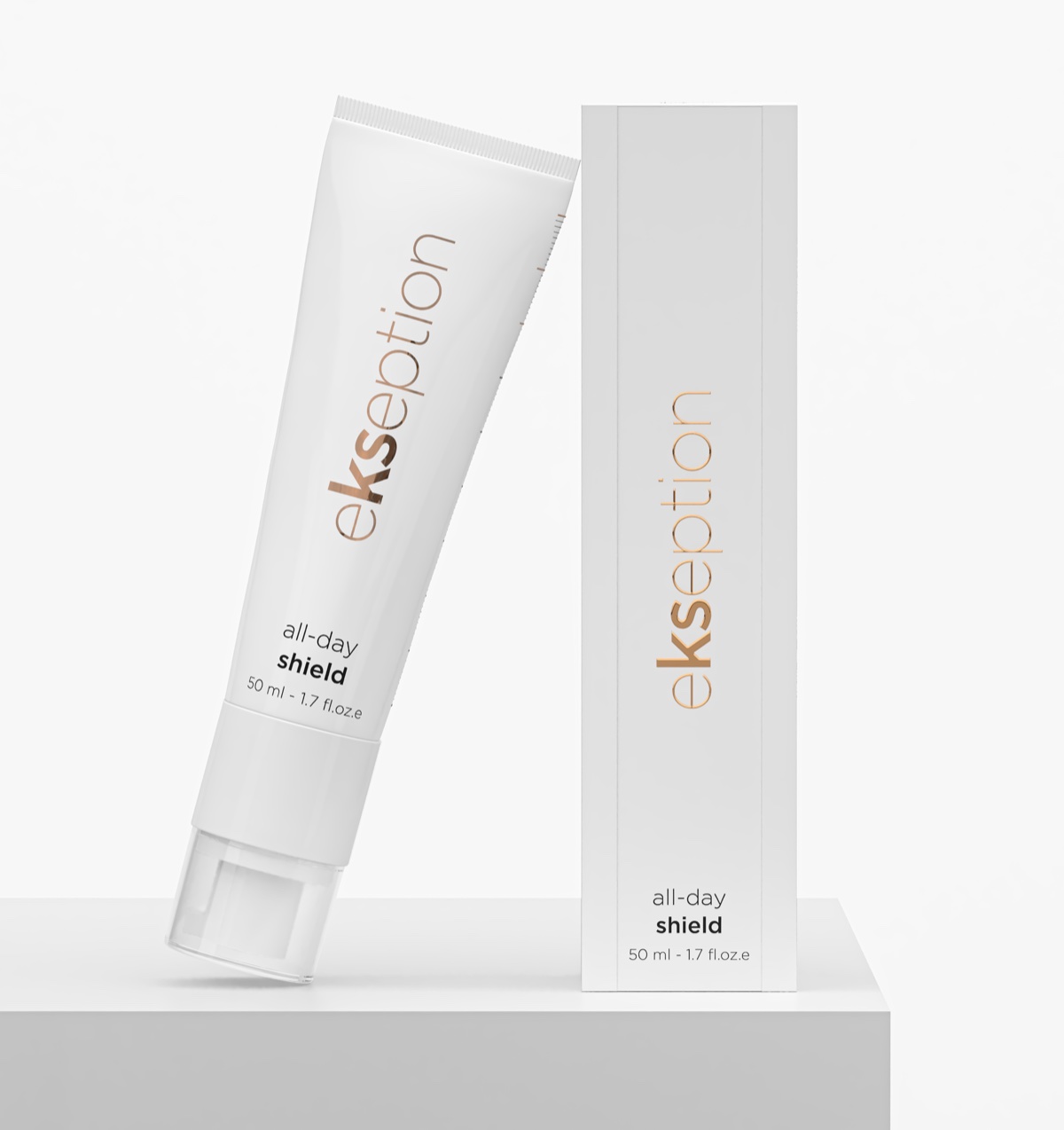 Ekseption all-day shield — finished product and packaging